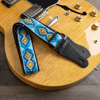 Vintage Woven Guitar Strap for Acoustic & Electric Guitars + 2 Free Ru -  KLIQ Music Gear