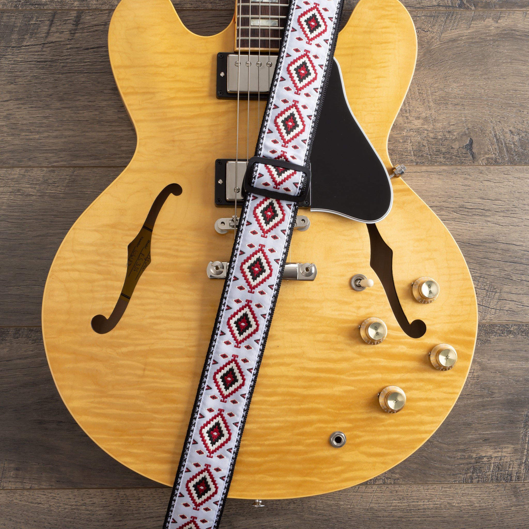  Hootenanny Guitar Strap For Acoustic Guitars , Electric Guitars  and Bass , Jacquard Weave Embroidered Adjustable Strap Includes 2 Strap  Locks To Keep Your Guitar Safe & 2 Unique Picks and