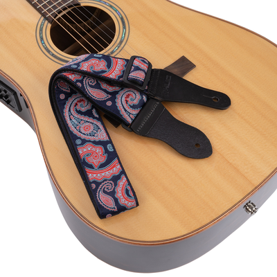 Vintage Woven Guitar Strap for Acoustic and Electric Guitars with 2 Ru -  KLIQ Music Gear