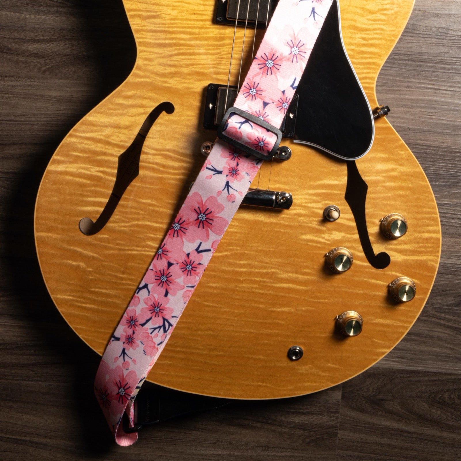 Music First Original Design, 2 inch Width (5cm), Vintage Style Hand Made Crochet Colorful Flowers Electric Guitar Strap